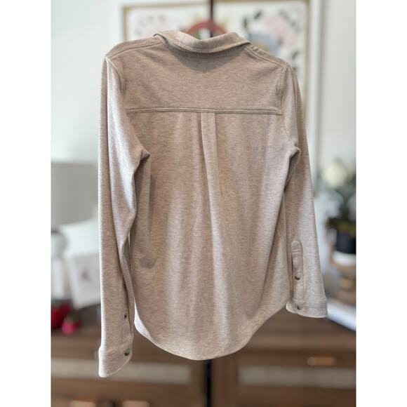 Faherty Legend™ Pockets Sweater Button Front Shirt Off White Womens Size Small - Picture 4 of 11